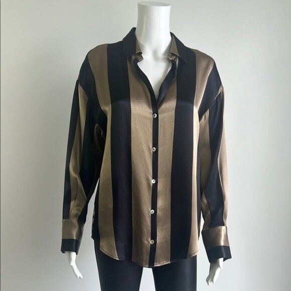 WB WithBlack Long Sleeve Striped Shirt - S - Picture 1 of 7